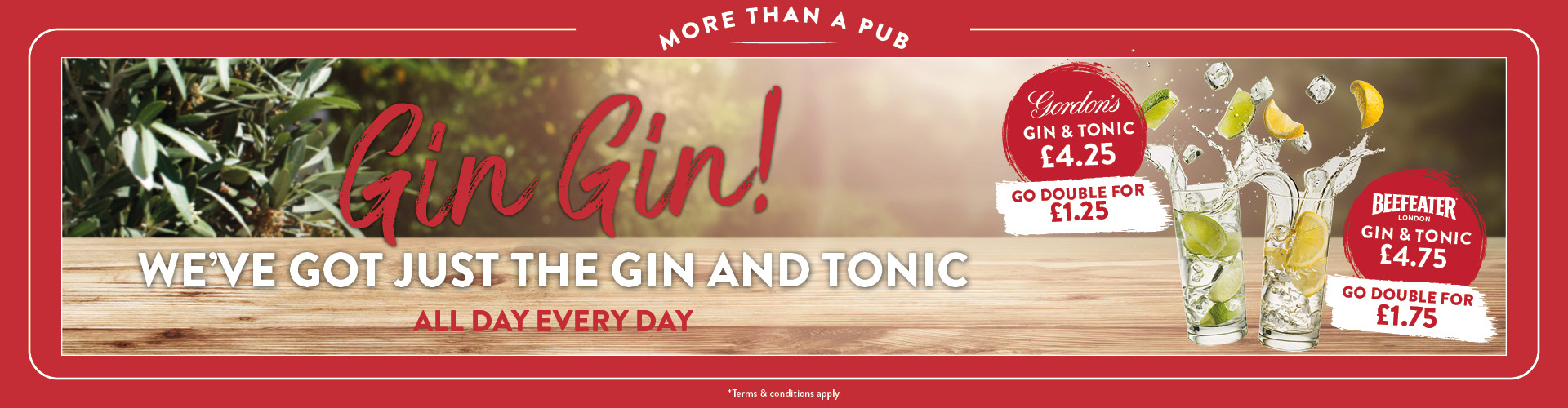 Latest gin drink offers at your local Craft Union Pub
